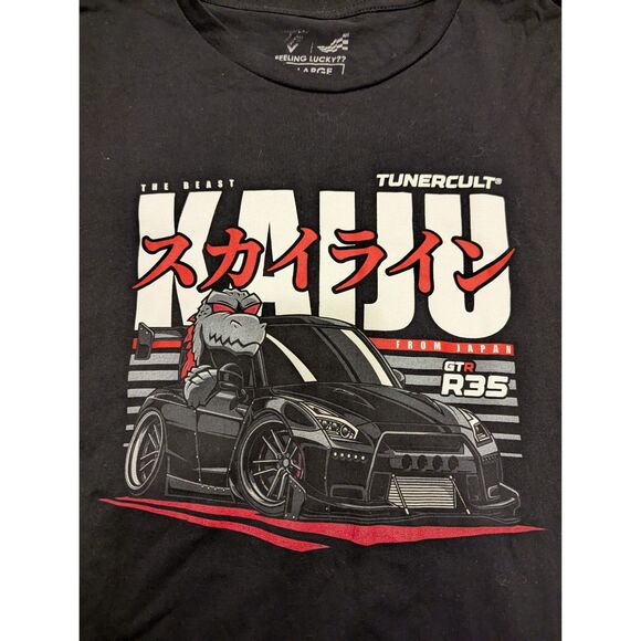 TunerCult Kaiju Skyline GTR R35 Graphic Tee Black X-Large JDM Car Shirt - Picture 2 of 6